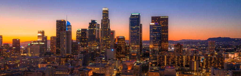 Beautiful Downtown LA at night