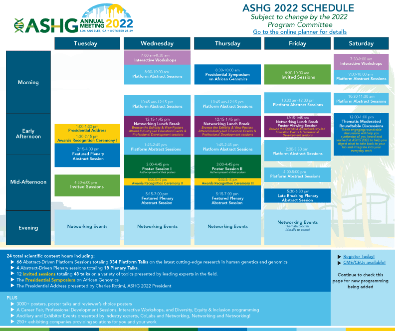 Preliminary Schedule at a Glance