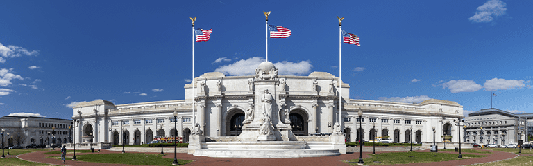 A panorama picture of the Washington Union Station。