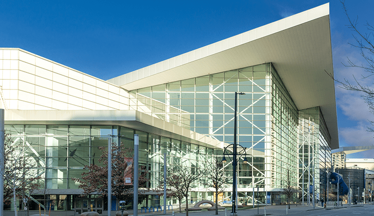 Colorado Convention Center at sunrise.