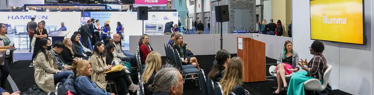 Exhibitor and Sponsor Hold Fireside Chat with Attendees At ASHG Meeting