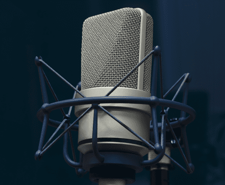 Image of a podcast microphone